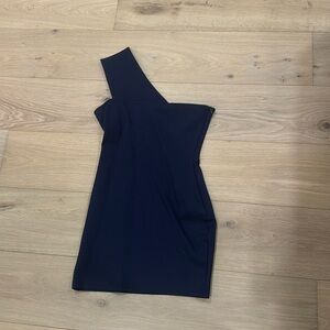 Revolve Rockie One Shoulder Dress in Navy